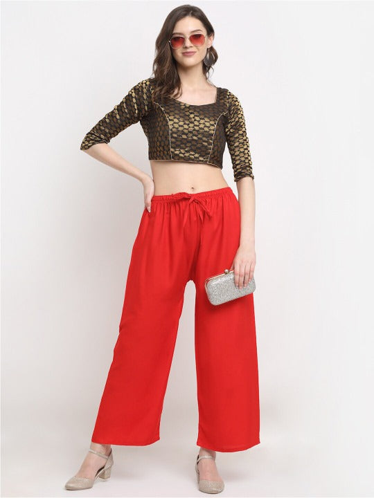 Womens Red Palazzos & Wide-Leg Trousers | Drenchwear